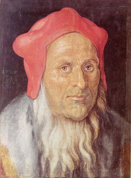 Albrecht Durer Portrat eines bartigen Mannes mit roter Kappe Norge oil painting art
